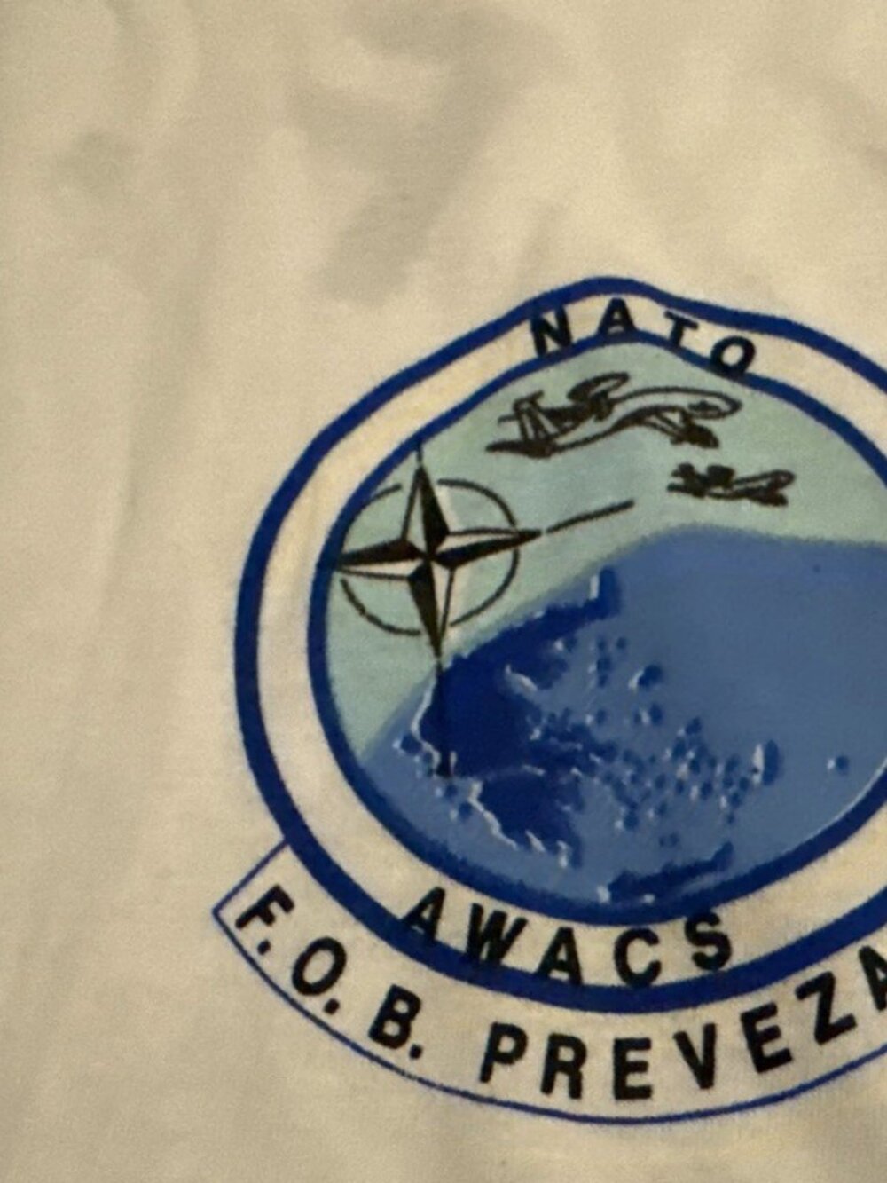 Vintage Nato Awacs T Shirt Mens Large FOB Preveza White Germany Airborne NWOT - Picture 6 of 9